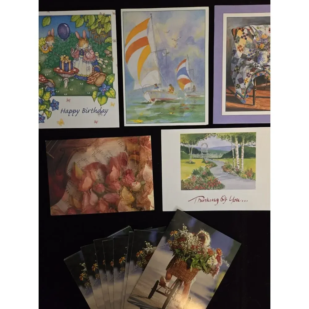 Lot of 25 Assorted Greeting Cards with Envelopes Mixed Occasions Floral Art NEW